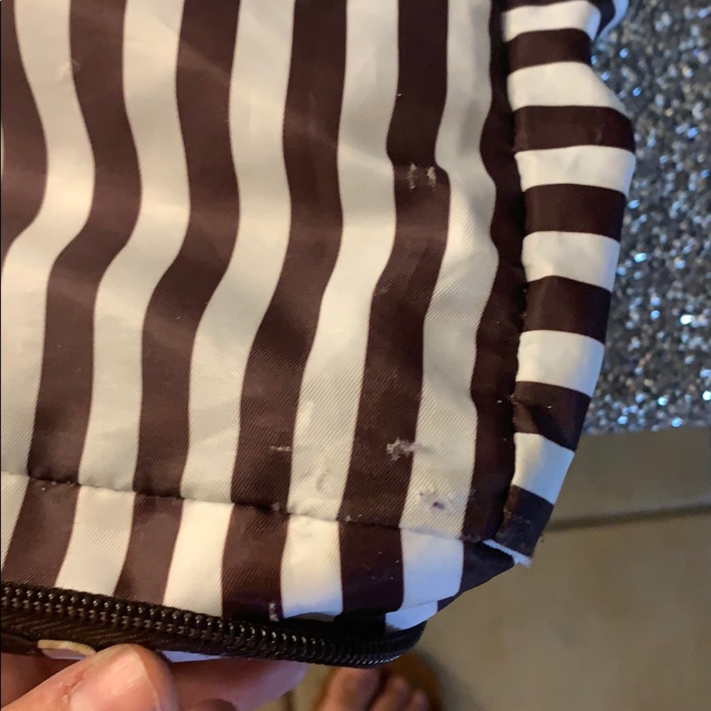 Henri Bendel Brown and White Striped Backpack - Picture 4 of 5